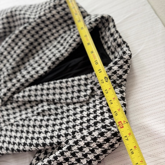 Zara Houndstooth Blazer Mini Dress Tailored Welt Pocket Sz S Retro Glam Core - Picture 7 of 16